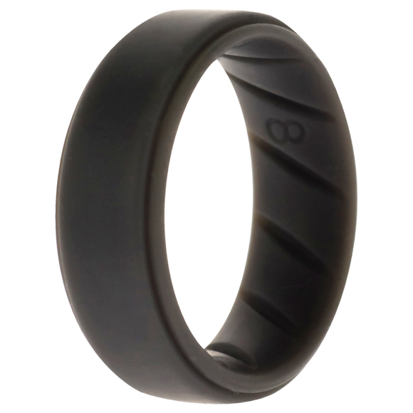 Silicone Wedding BR Step Ring Set - Basic-Grey by ROQ for Men - 8 mm Ring - Picture 1 of 1